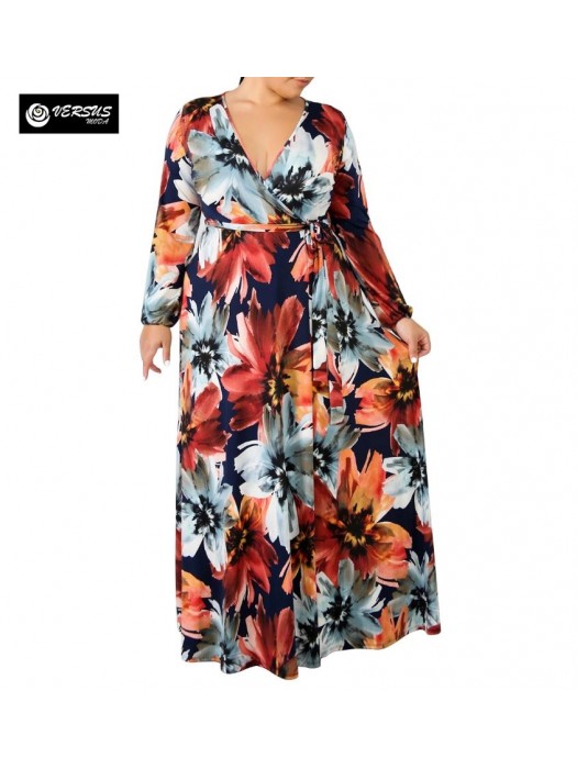 Vestito Donna Lungo Plus Taglie Grandi Woman Oversize Maxi Dress OS120013B f13